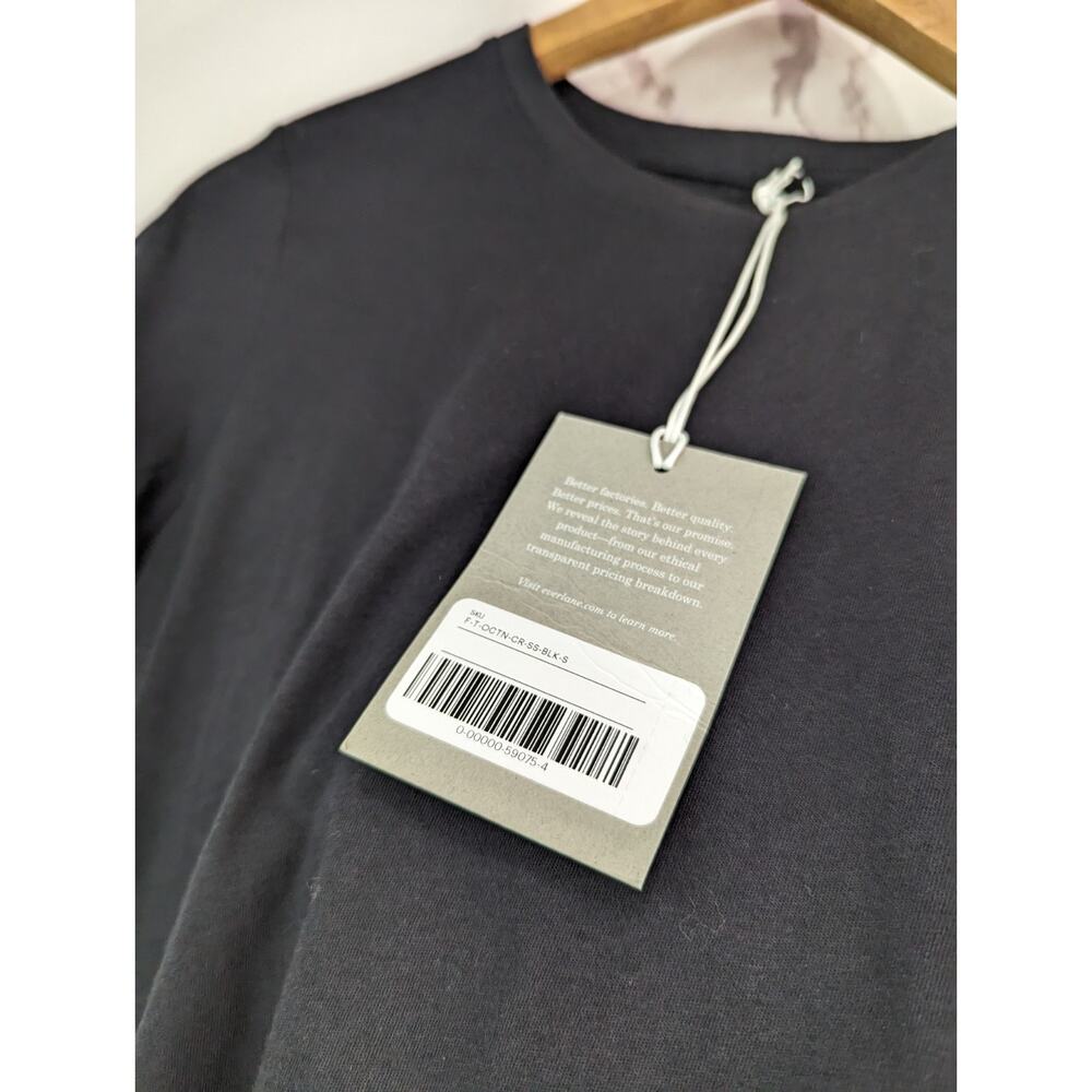 Everlane T Shirt Womens Black Crewneck Box Cut Tee The Organic Cotton - Picture 7 of 9